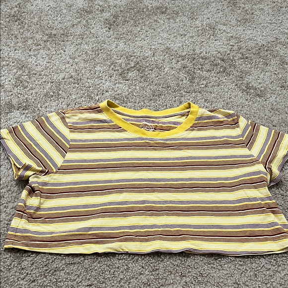 Urban Outfitters Tops - Urban Outfitters Striped Tee - Yellow and Brown
